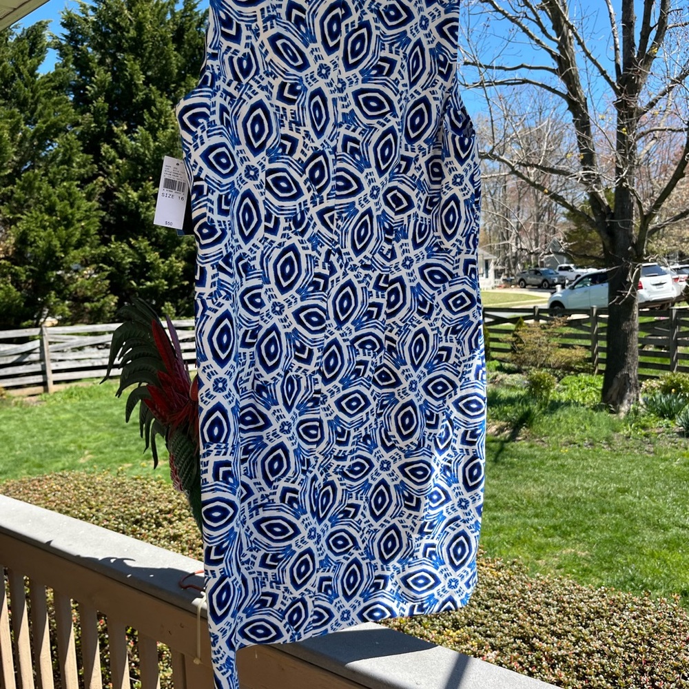 Alyx Blue & White Geometric Sarong Cover-Up